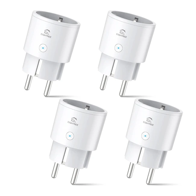 Alexa Steckdose 4er Pack - Eightree Smart WLAN Steckdose mit Strommessung Sprac