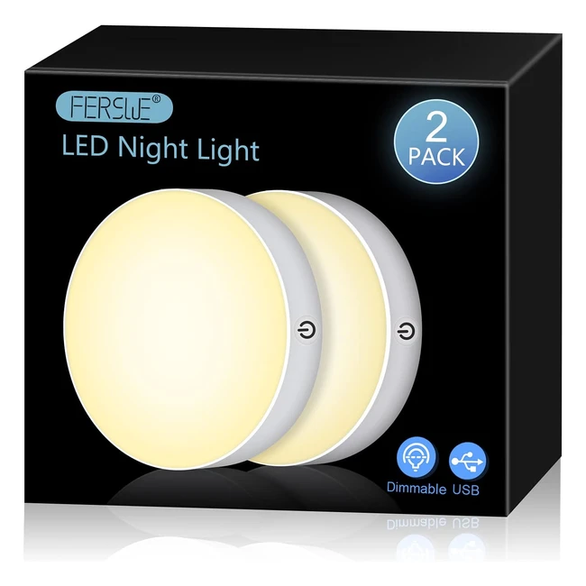 Dimmable Touch Lights 3000K - Rechargeable Tap Light with 1000mAh Battery - 2 Pack