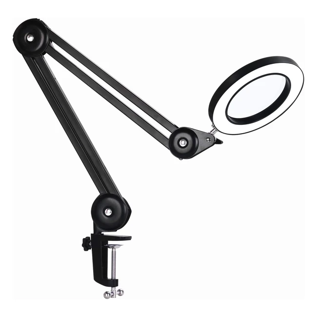 Lampe Loupe Beyamz avec Lentille en Verre 105mm 5 Dioptries - Bras Pivotant, Lumière Intensité Variable