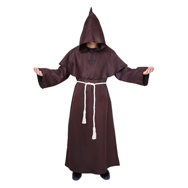 Mnch Gewand Kostm mit Kapuze Mittelalter Kapuze Herren Mnchshut XL
