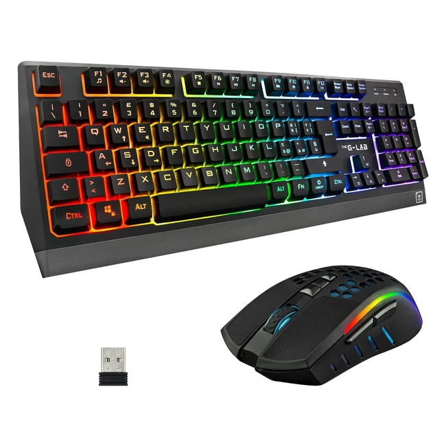 Combo Tungsten - Tastiera da Gaming Wireless Retroilluminata Italiana - 2400 DPI Mouse per PC/PS4/PS5/Xbox One/Xbox Serie X/S