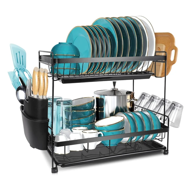 Égouttoir vaisselle cuisine 2 niveaux inox - Grande capacité - Antirouille