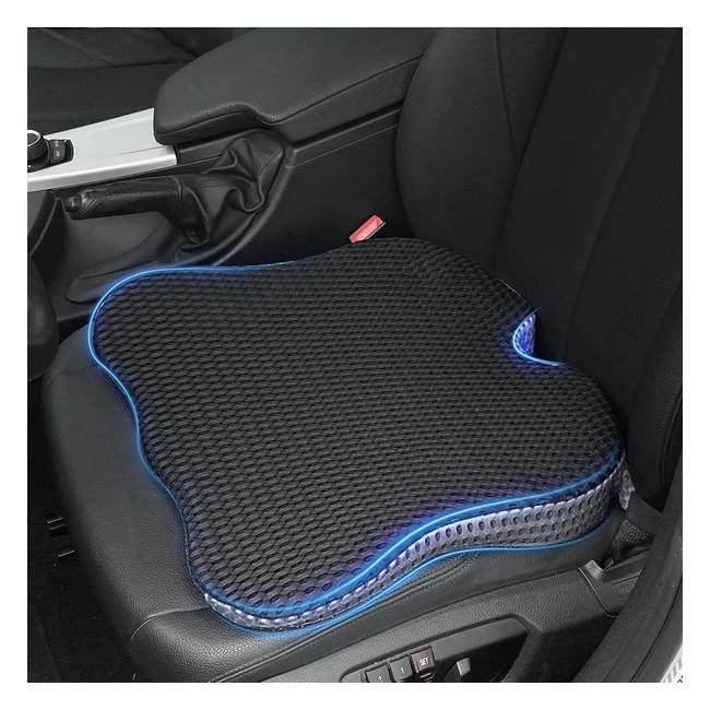 Qutool Seat Cushion and Lumbar Support Pillow - Memory Foam - Car Seat Cushion - Black Wedge Seat Cushion