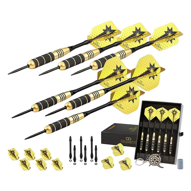 CCExquisite Profi Stahl Spitze Darts Set - Custom Shaft and Flight Setup - 22g - Improve Your Game