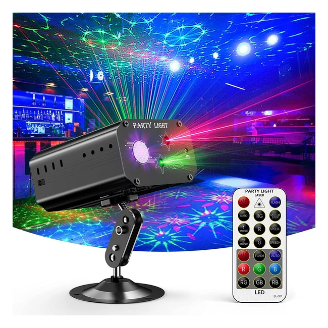 Disco Lights Party Lights Sound Activated DJ Light with Remote Control