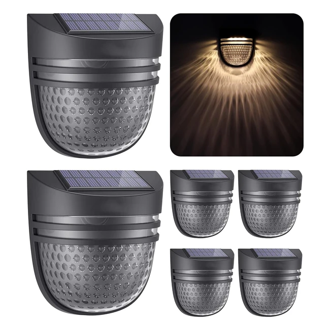 Solar Fence Lights - IP65 Waterproof, 2 Modes - Oberster 6 Pack