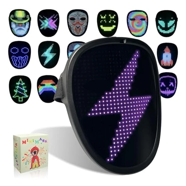 Moyaca LED Mask - Transforming Face Mask for Halloween - 70 Patterns - High Qual