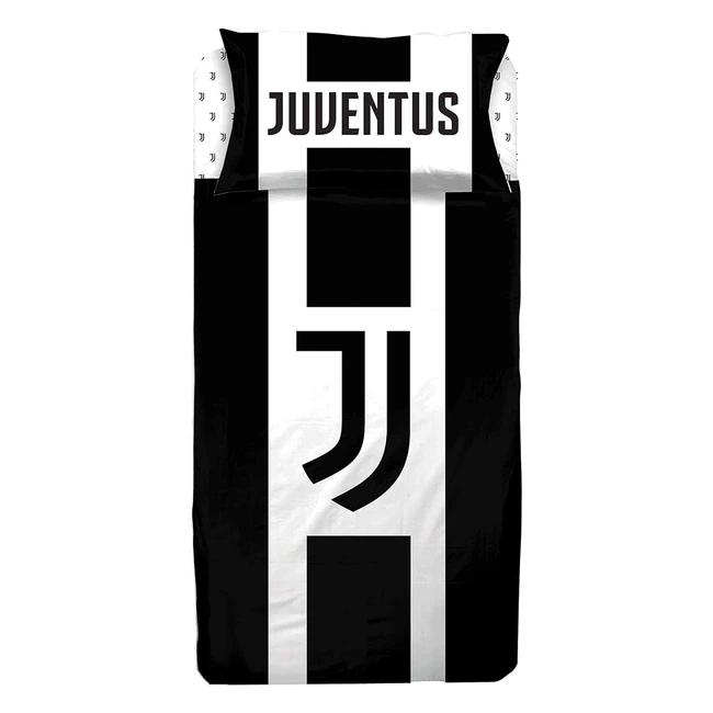 Juventus FC Lenzuola Letto Singolo Completo - Bianco/Nero - 100% Cotone - Prodotto Ufficiale