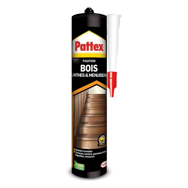 Colle fixation bois Pattex 380g - Grande longueur - Colle blanche pour travaux intérieurs