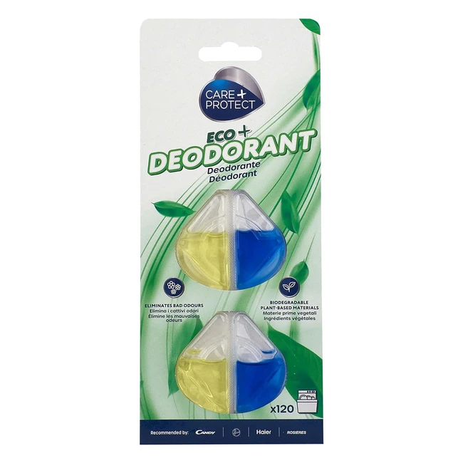 Longlasting Eco Deodorant for Dishwasher - Care & Protect, Lemon Fragrance, 2 Shells (Ref: 12345)