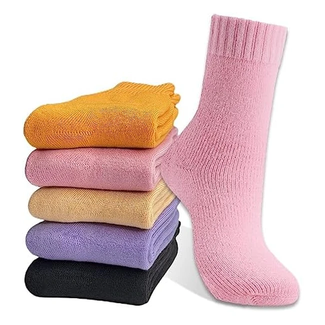 Calcetines Térmicos Mujer Hocerlu - 5 Pares de Lana Forrados - Regalos Navidad San Valentín