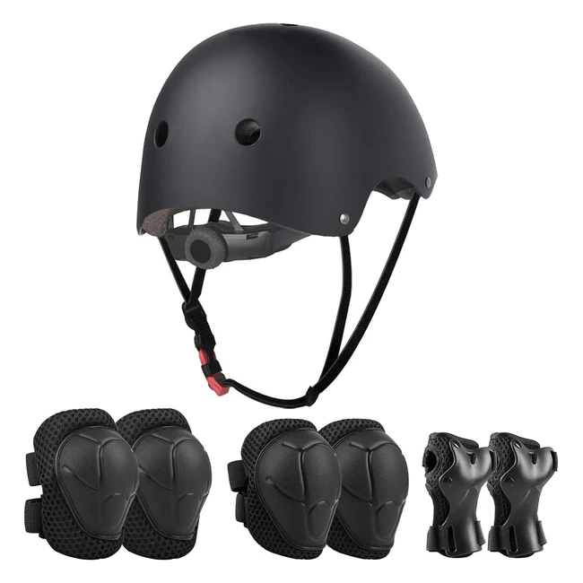 Jims Store Kids Bike Helmet Set - Adjustable Protective Gear for Skateboard Sc