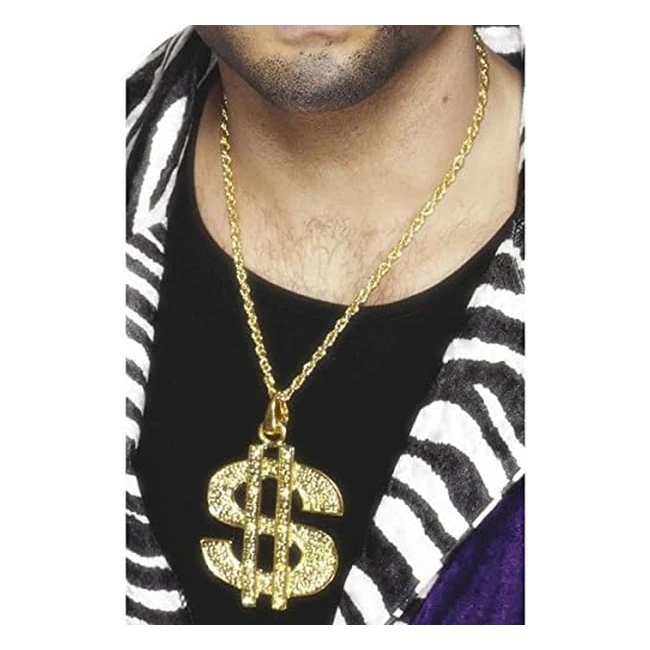 Gold Dollar Sign Medallion on Chain - Smiffys #26397