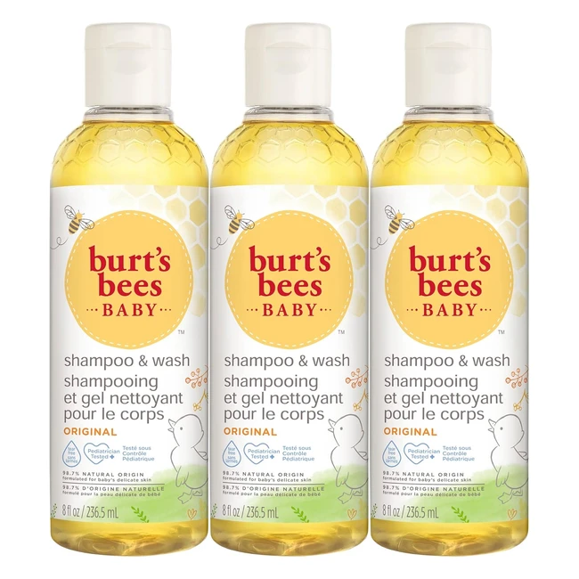 Burts Bees Baby Shampoo & Body Wash - Gentle Care for Daily Use - Tearfree - 3 Pack