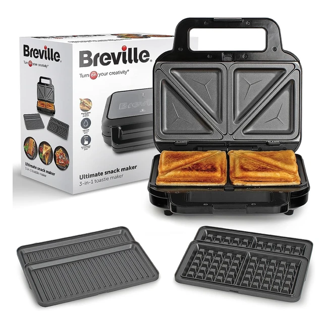 Breville 3in1 Ultimate Snack Maker - Deep Fill Toastie Maker Waffle Maker Pani
