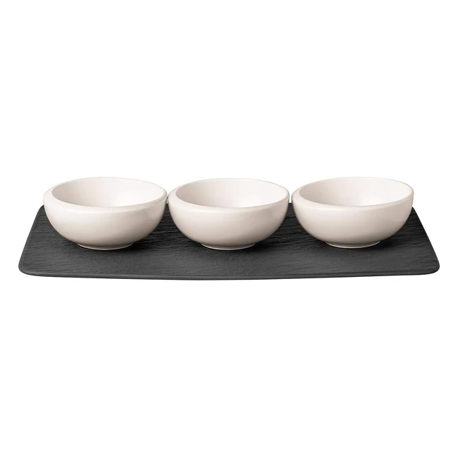 Villeroy  Boch Newmoon Set of Dip Dishes - Premium Porcelain White Dishwasher