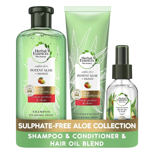Herbal Essences Sulphate Free Mango Hair Shampoo & Conditioner Set 380ml/275ml/100ml