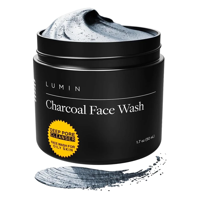 Lumin Men's Nononsense Charcoal Cleanser Facewash 17oz - Unclog Pores, Oil Control, Fresh Face