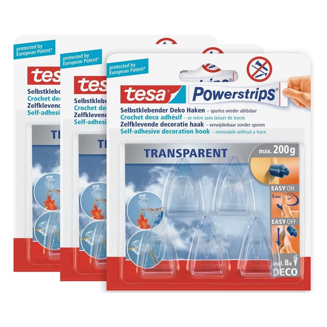 tesa powerstrips deco ganci piccoli per decorazioni su vetro e specchi