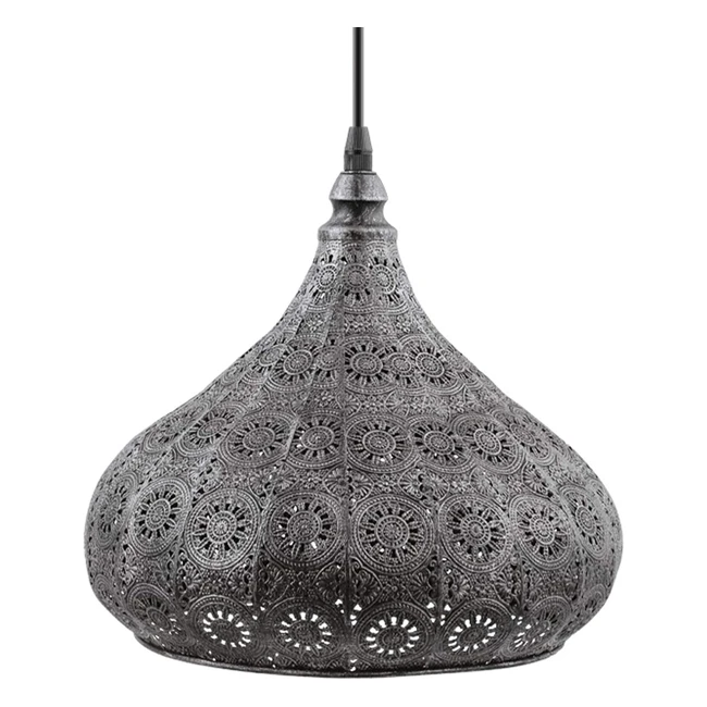 Lampe suspension Melilla 1 - Style vintage oriental marocain - Acier antique - Douille E27 - 285 cm