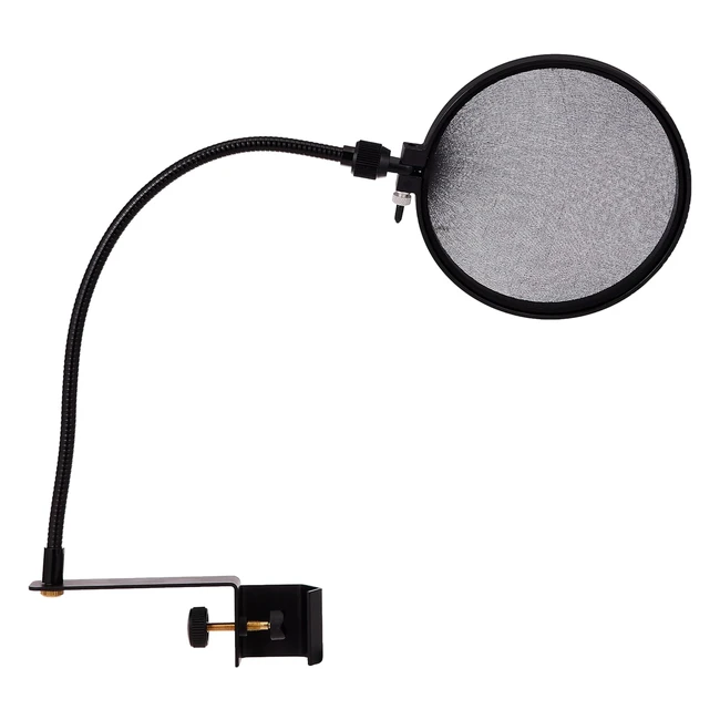 Filtro antipop Shure PS6 para micrófonos - Cuatro pliegos - 15 cm de diámetro - Cuello de cisne de metal flexible