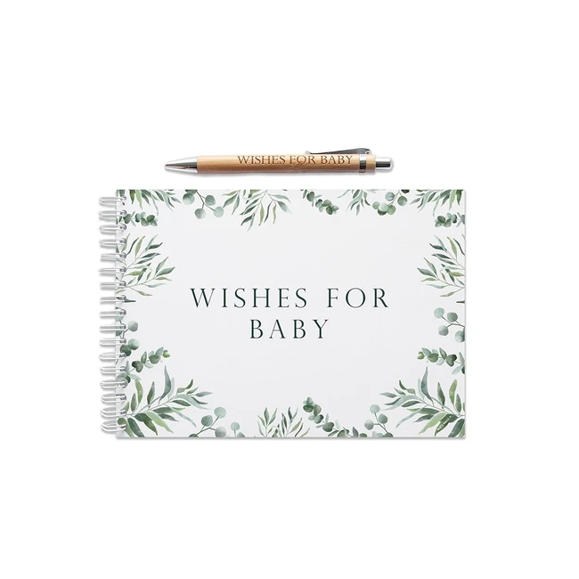 Baby Shower Baby Book - Wishes for Baby Guestbook - A5 Landscape - 350gsm - 30 S