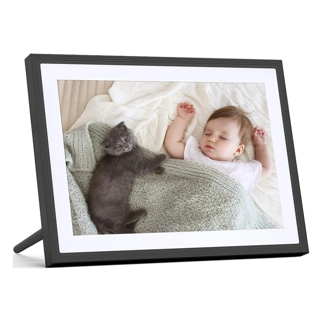 Digitaler Bilderrahmen 10,1 Zoll WLAN Elektronischer Bilderrahmen mit 1920 x 1200 IPS Full HD Touchscreen Auto Rotate Einfache Einrichtung für sofortiges Teilen von Fotos oder Videos über die Frameo App