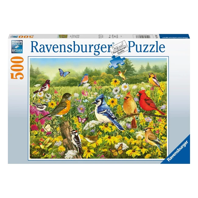Puzzle Ravensburger 500 pièces - Oiseaux dans la prairie - Pour adultes et enfants dès 10 ans - Réf. 16988
