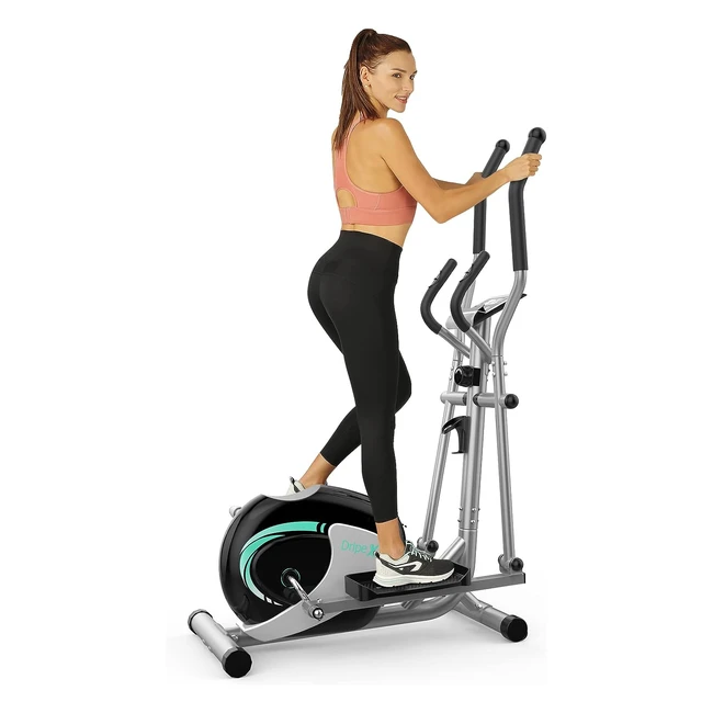 Dripex Crosstrainer für Zuhause - Leiser Ellipsentrainer mit 8-stufigem Widerstand - LCD-Monitor und Pulssensor