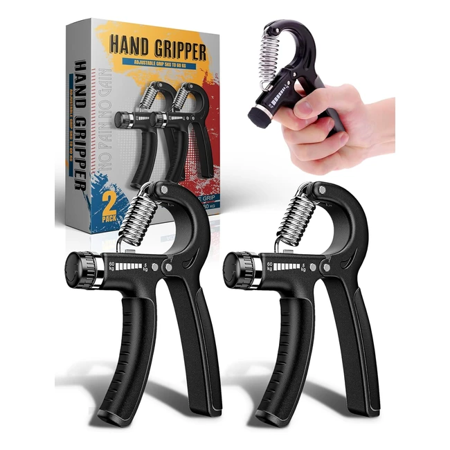 Kmart 2 Pack Hand Grip Strengthener - Adjustable 560kg - Build Muscle & Recover Faster