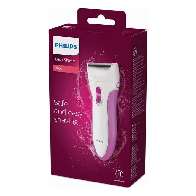 Philips HP6341 Battery Ladyshave - Wet and Dry - Single Foil - Pink - Fast and Efficient Shave