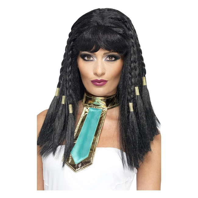 Parrucca Cleopatra Nera con Treccine Dorate - Smiffys 42081