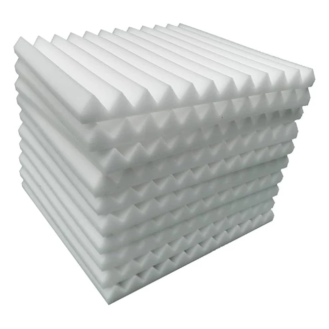 12 pcs Acoustic Foam Panels - Soundproofing Studio Foam Panels - 12x12x1 - White