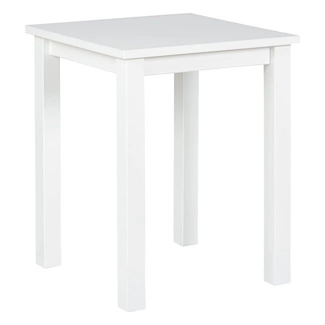 Inter Link Beistelltisch Holz - Kleiner Tisch aus Kiefer Massivholz - FSC-zertifiziert - 45 x 45 x 55 cm - Weiß