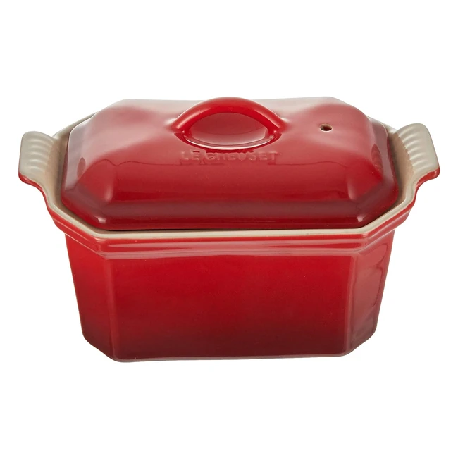 Terrina Rettangolare Le Creuset 19x114cm Gres Rosso Ciliegia - Pressa Integrata - Distribuzione Uniforme del Calore