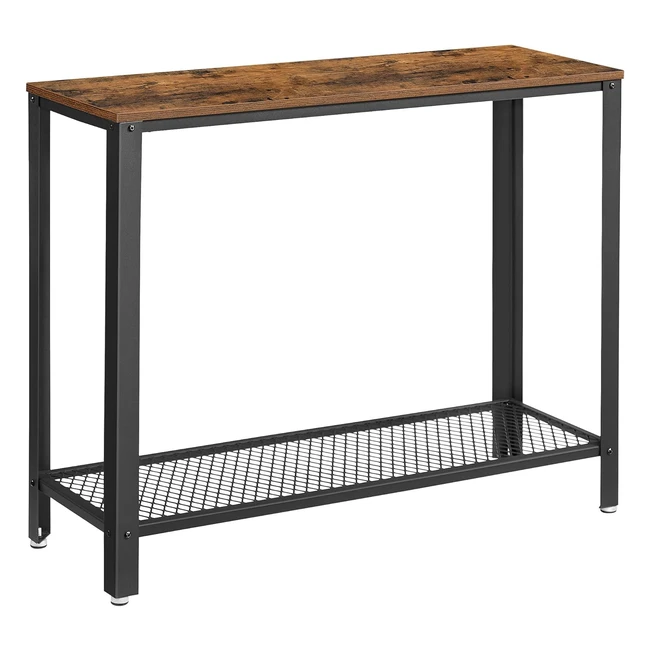 VASAGLE Console Table - Rustic Brown & Black - Easy Assembly - Stable Sofa Table