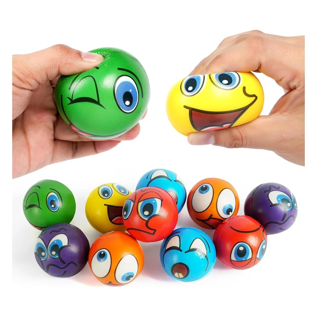 Palline Antistress Ainiv 12pz - Giocattoli Squeeze in Schiuma per Bambini e Adul