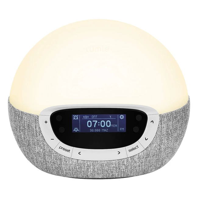 Réveil lumie bodyclock shine 300 avec simulateur d'aube et de crépuscule, radio et 14 mélodies