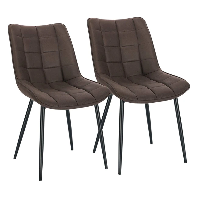 WOLTU Esszimmerstühle BH247DBR2 - 2er Set Küchenstuhl Polsterstuhl Wohnzimmerstuhl Sessel