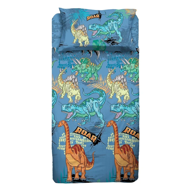 Juego de Sábanas Individuales Hermet Dinosauri - 100% Algodón - Ref. 1234 - ¡Envío Gratis!