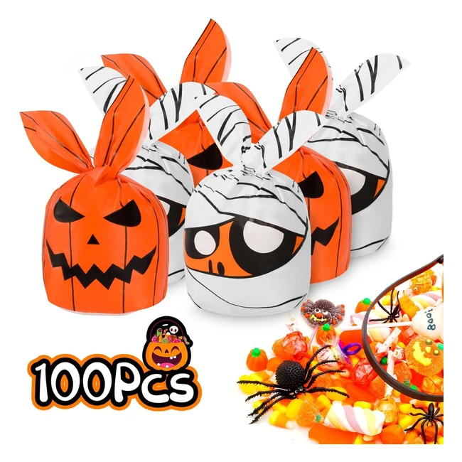 Halloween Candy Bags - 100 pcs - Bats Ghosts Vampires - Trick or Treat Party F