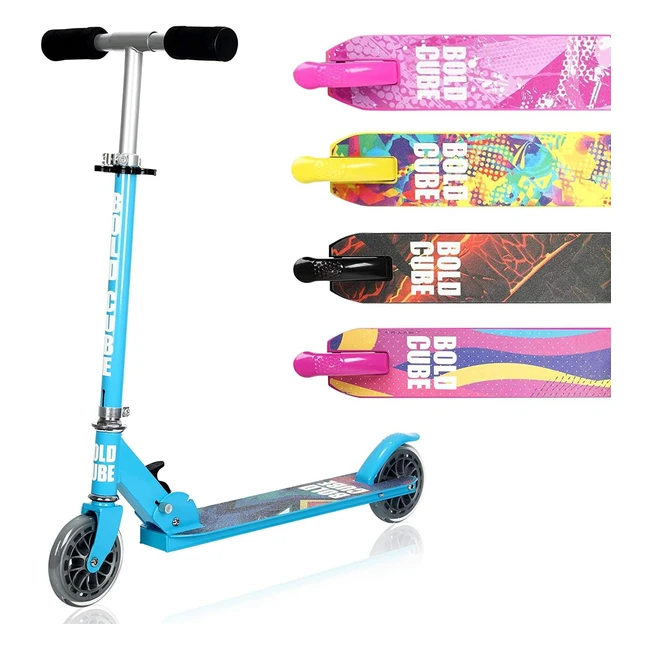 Monopattino Boldcube per bambini, pieghevole e regolabile in altezza - 2 ruote, impugnatura morbida