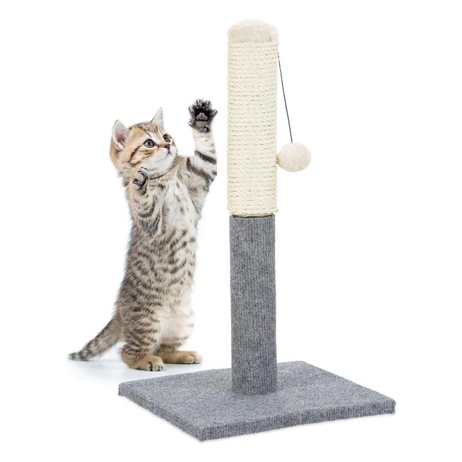 Griffoir sur pied Relaxdays avec colonne en sisal et balle de jeu - Hauteur 54cm - Gris