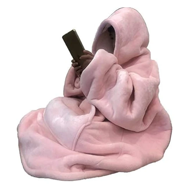 C Hello Cloud Oversized Hoodie Blanket - Ultra Soft Sherpa Fleece - Reversible - One Size Fits All
