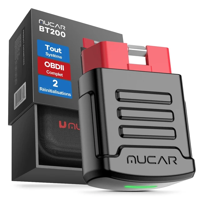 Scanner Bluetooth Mucar BT200 - Outil d'analyse de diagnostic complet - Systèmes huile ABS - Réinitialisation fonctions OBDII complètes - Lecteur de code voiture