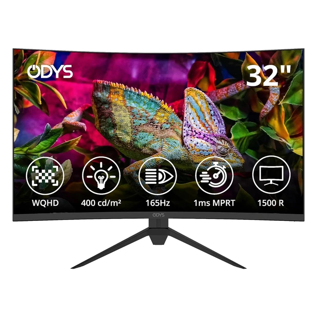 Odys XP32 Pro 80cm 32 WQHD Curved Gaming Monitor 2560 x 1440 Pixel 400 cdm 16
