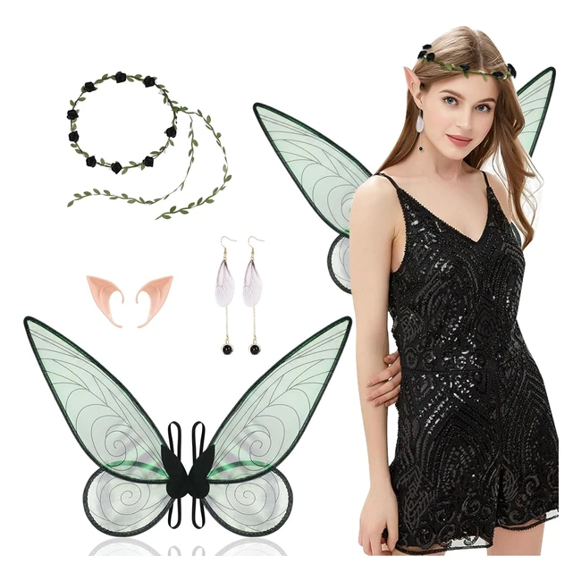 Aomig Fairy Wing Butterfly Wings for Adults Women - Sparkling Sheer Wings with F