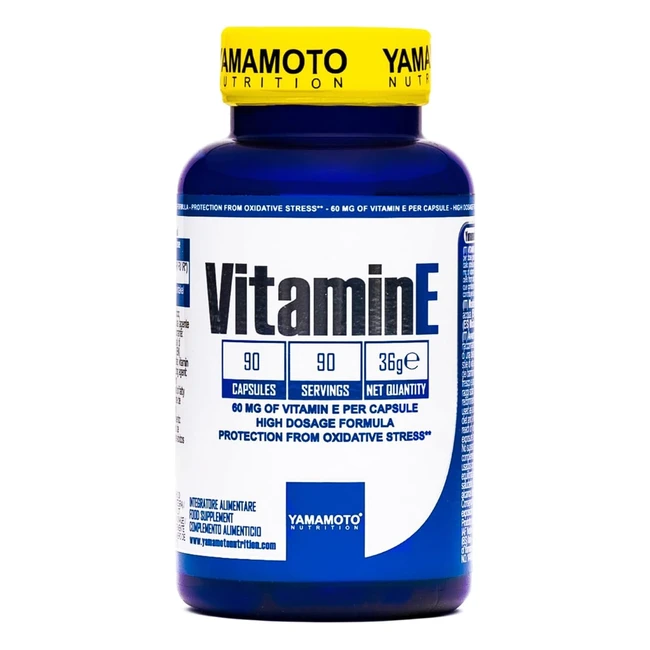 Yamamoto Nutrition Vitamin E 60mg - Integratore Alimentare senza Glutine e Latto
