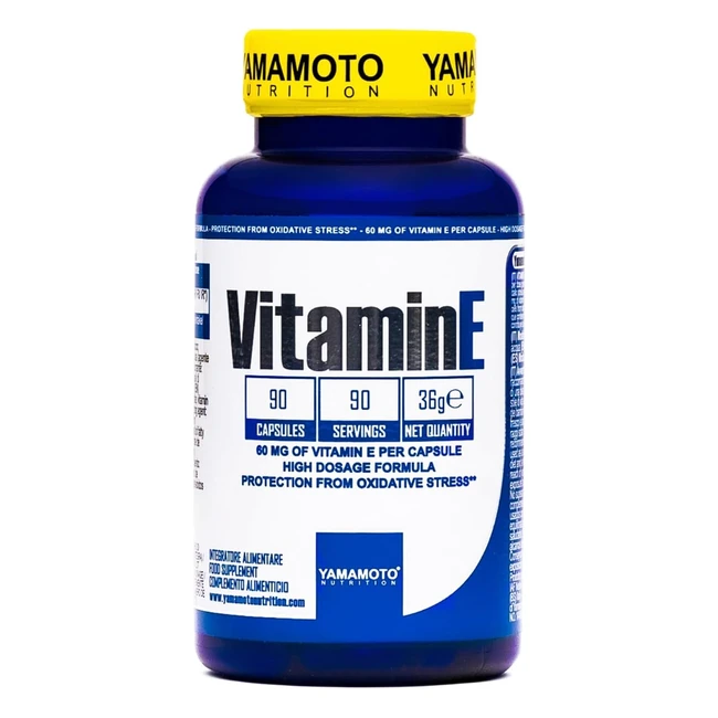 Yamamoto Nutrition Vitamin E 60mg - Integratore Alimentare senza Glutine e Lattosio