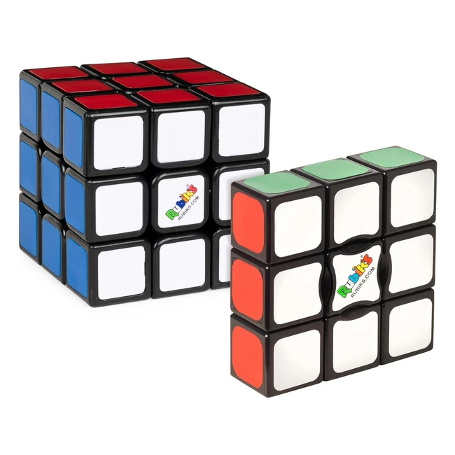 Rubik's Starter Pack - Original 3x3 Cube and 3x3x1 Edge Gift Set - Stress Relief Fidget Toy - Travel Games